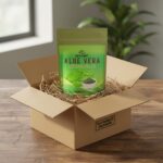 ACTIZEET pouch in a recycled cardboard box with brown paper crinkle for sustainability.