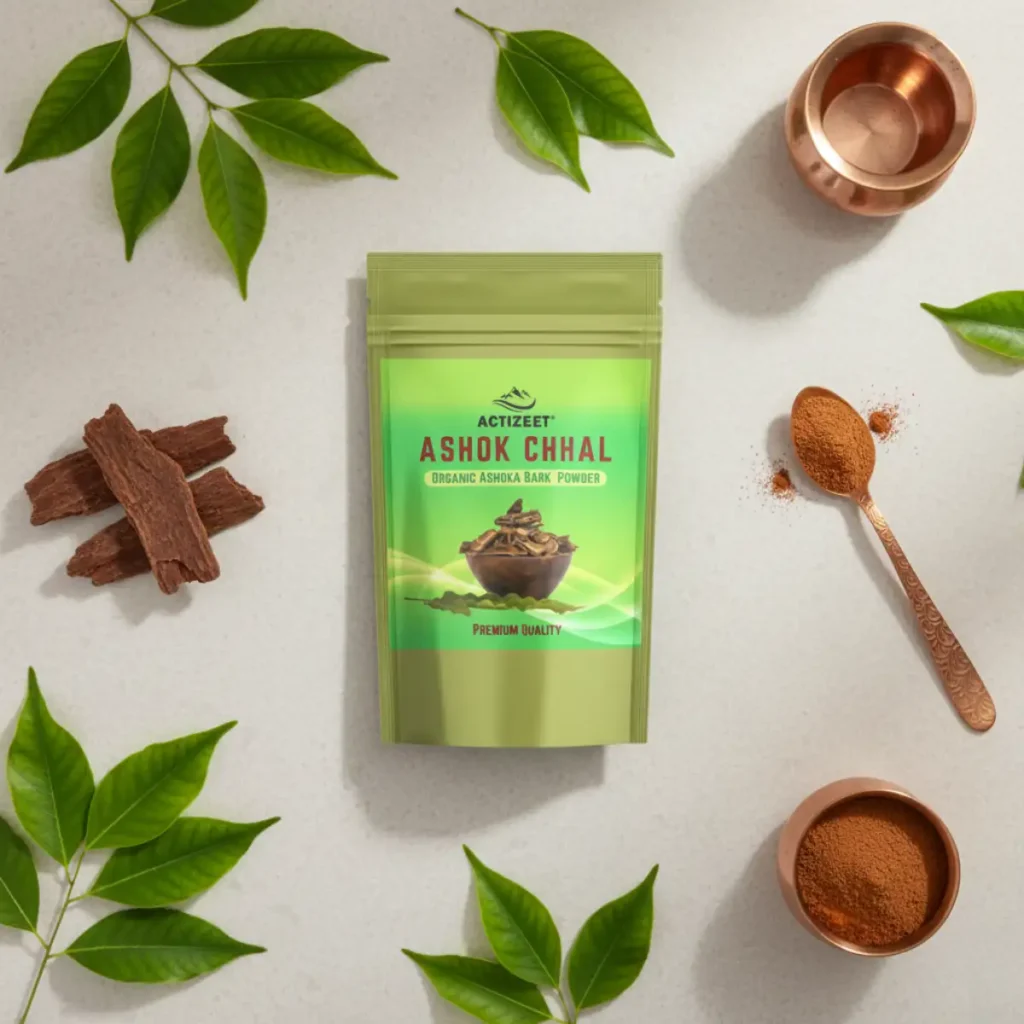 ayurvedic-herbal-flatlay-ashok-chhal-powder