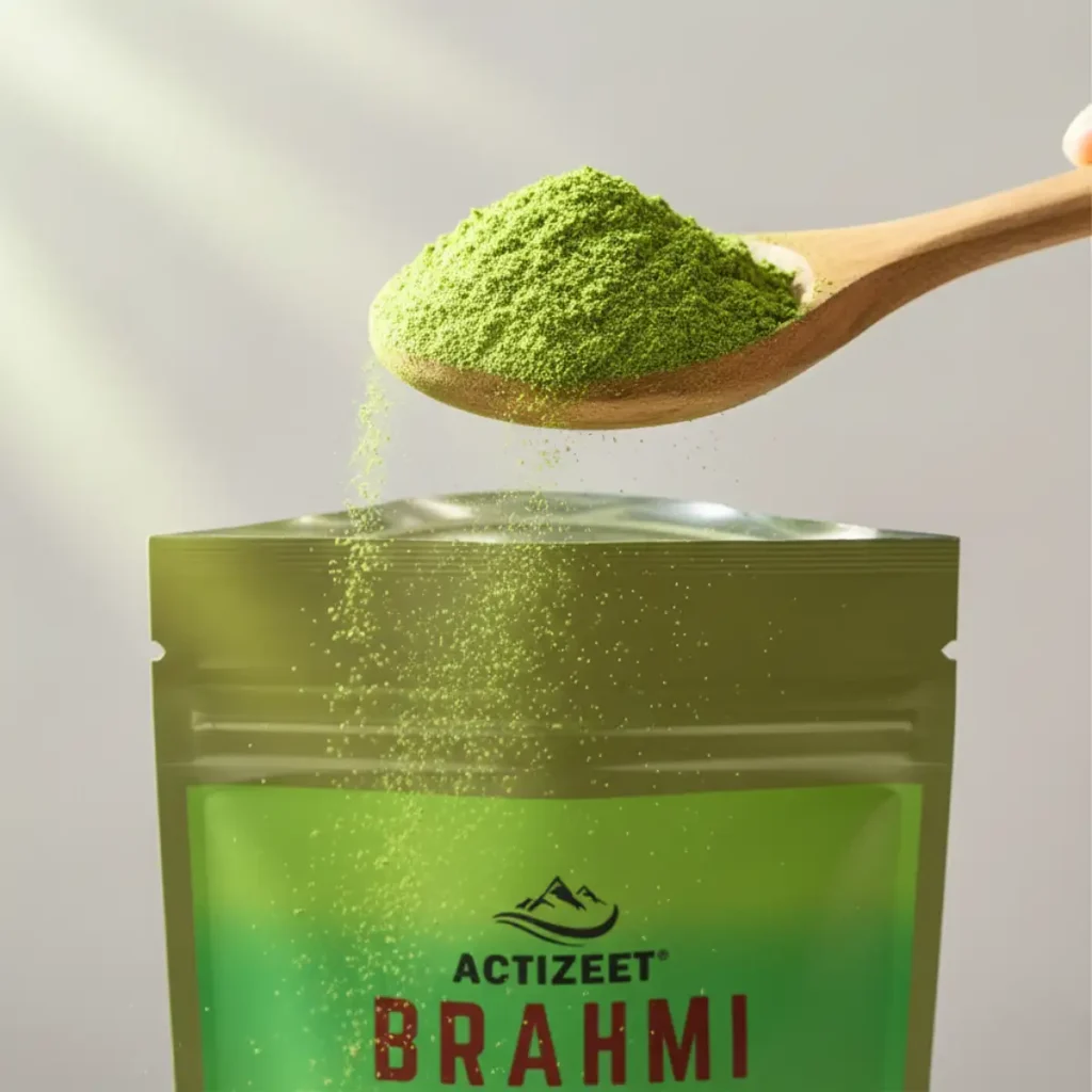 brahmi powder spoon dust motion