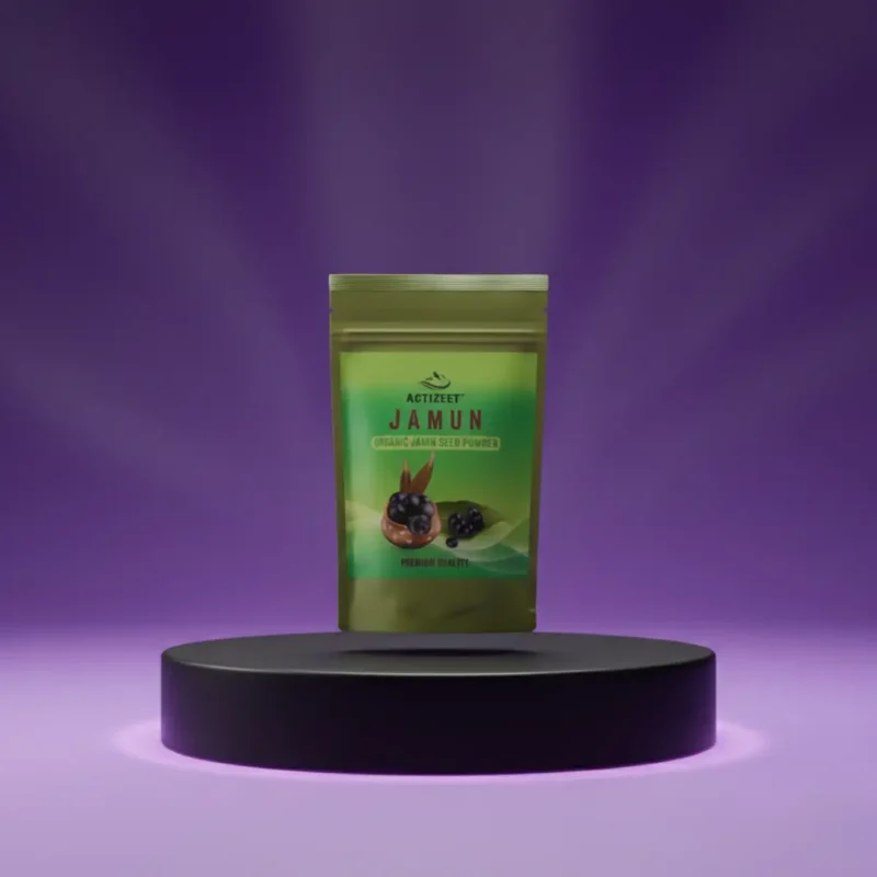 ACTIZEET Jamun seed powder in black podium