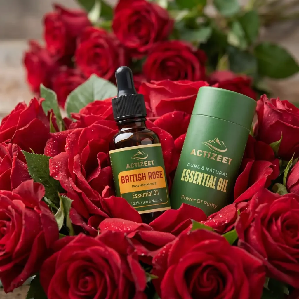 ACTIZEET British Rose Oil Bottle with Luxury Packaging