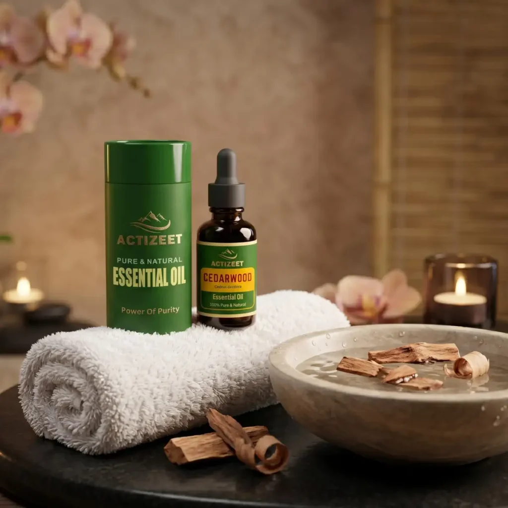 ACTIZEET Cedarwood Essential Oil for Stress Relief Aromatherapy
