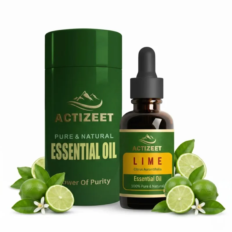 ACTIZEET Lime Essential Oil with Premium Cylinder Gift Box Packaging