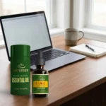 Home Office Desk Setup ACTIZEET Lime Oil for Productive Energy