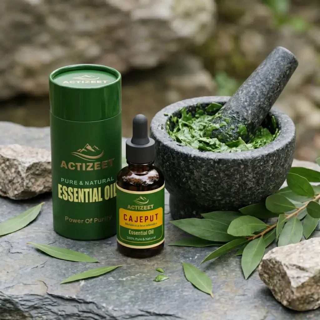 Natural cajeput extract essential oil product shot