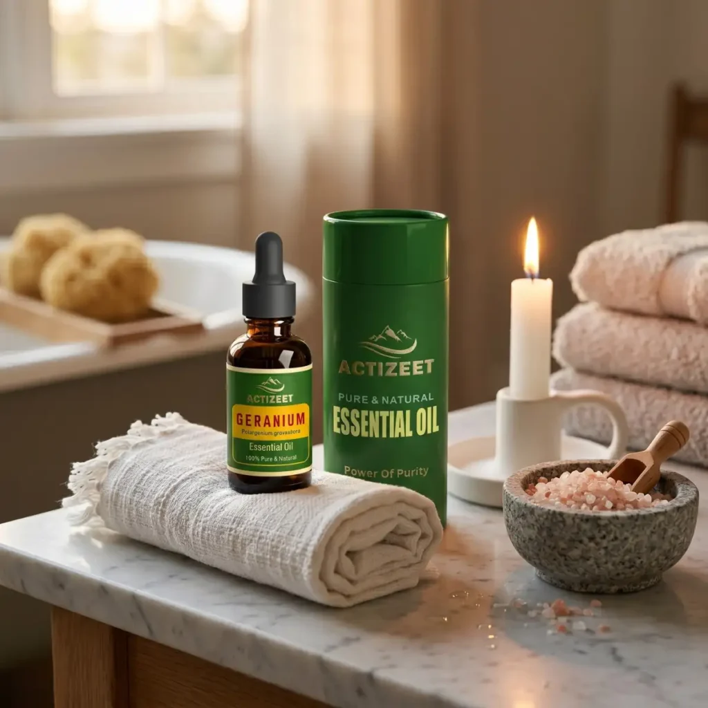 Organic Geranium Extract Eco Friendly Cylinder Box