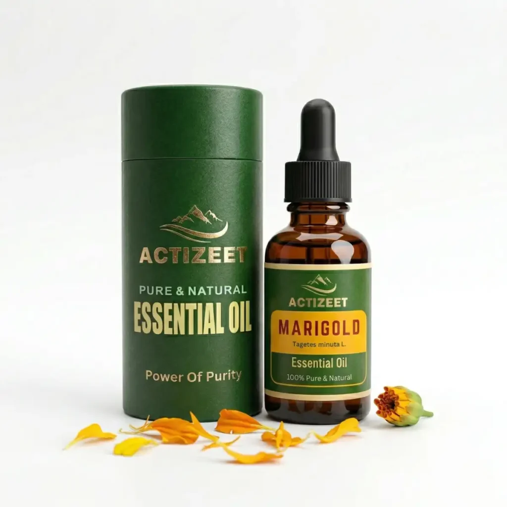Premium Marigold Essential Oil Bottle ACTIZEET Official