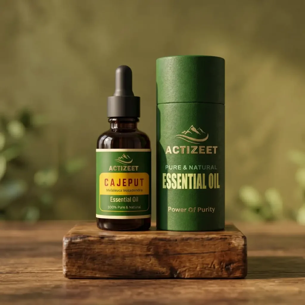 Premium cajeput essential oil with gift cylinder box