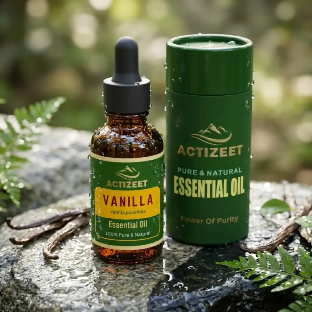 ACTIZEET Natural Vanilla Oil Packaging and Dropper Bottle