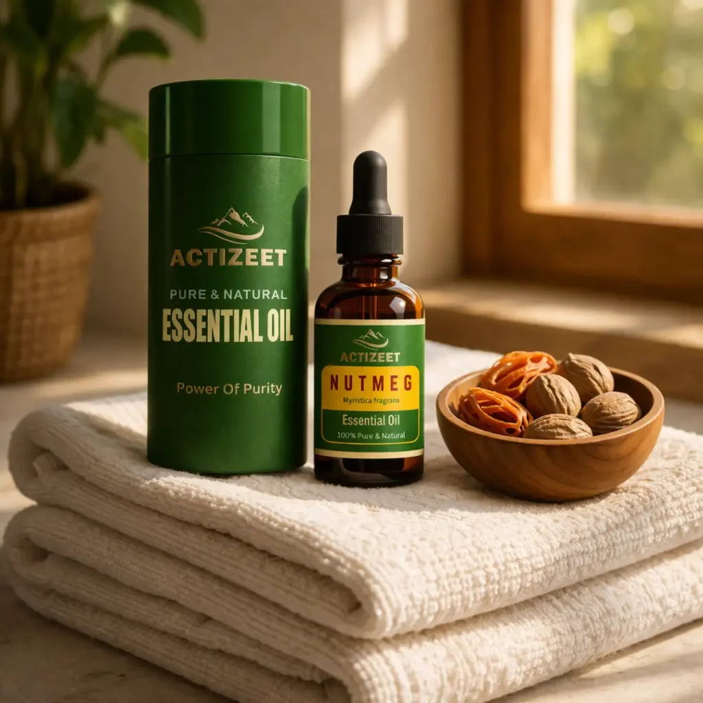 ACTIZEET Pure Nutmeg Oil with Luxury Cylinder Packaging
