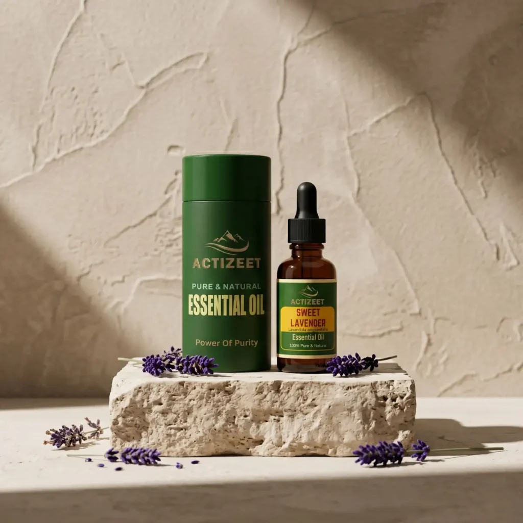Holistic wellness lavender oil with volcanic zen stones