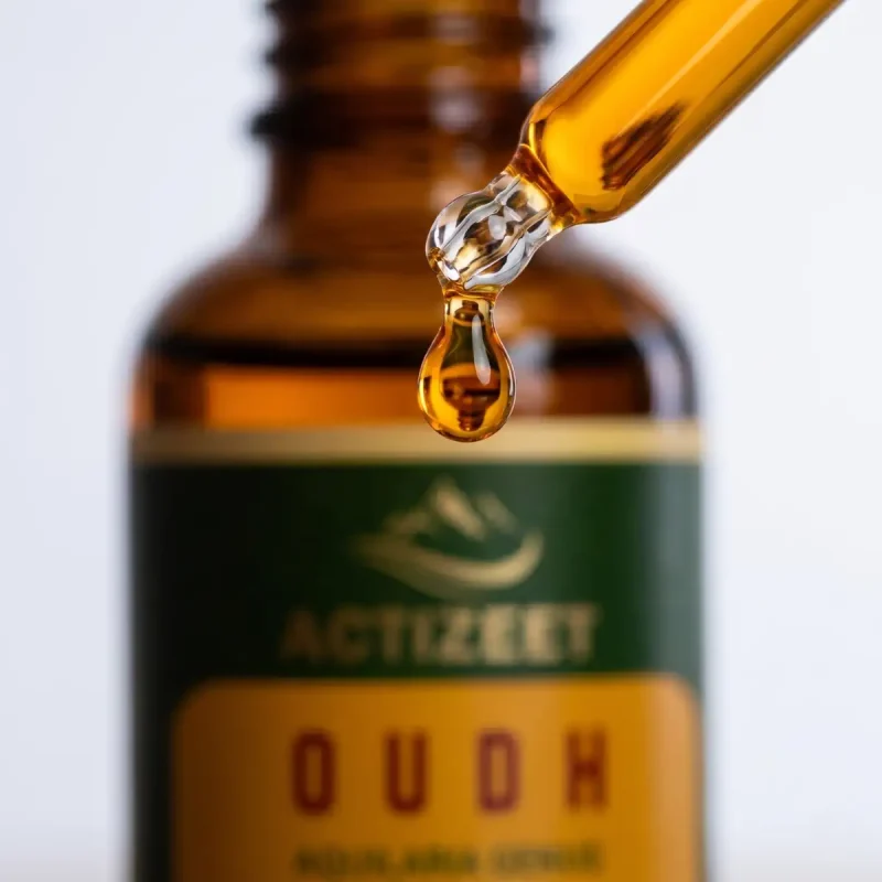 Macro Shot of 100% Pure ACTIZEET Oud Oil Drop