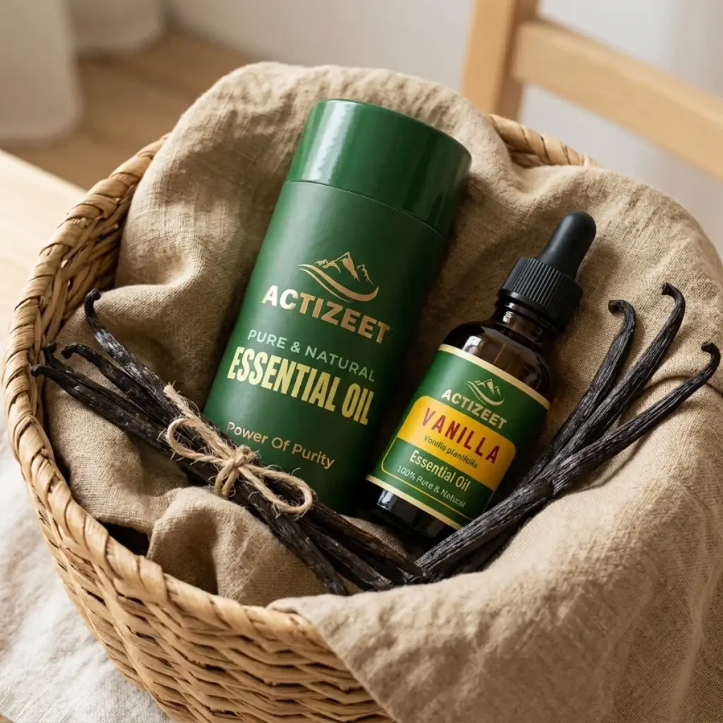 Pure & Natural Vanilla Essential Oil with Eco-Friendly Box